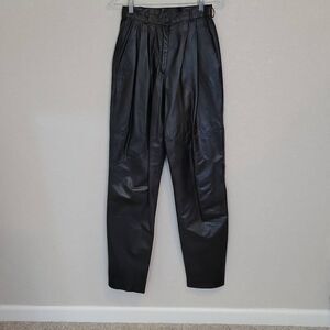 Byrnes & Baker Women's Vintage 90’s Moto Black Leather Pants Size S